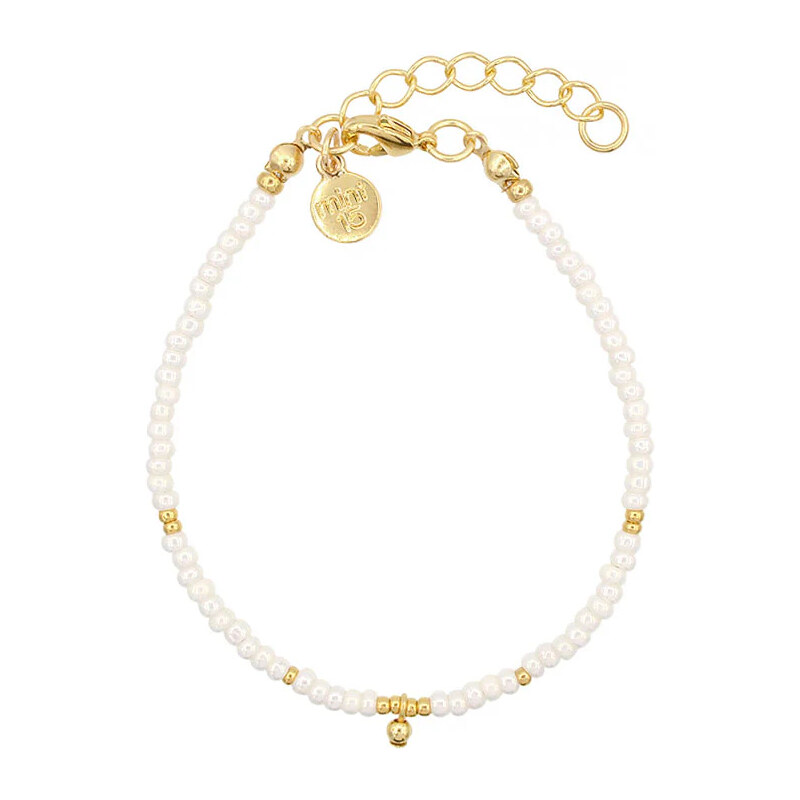 Mint15 Miyuki náramek LITTLE BEADS Pearl Shine Gold 100404954