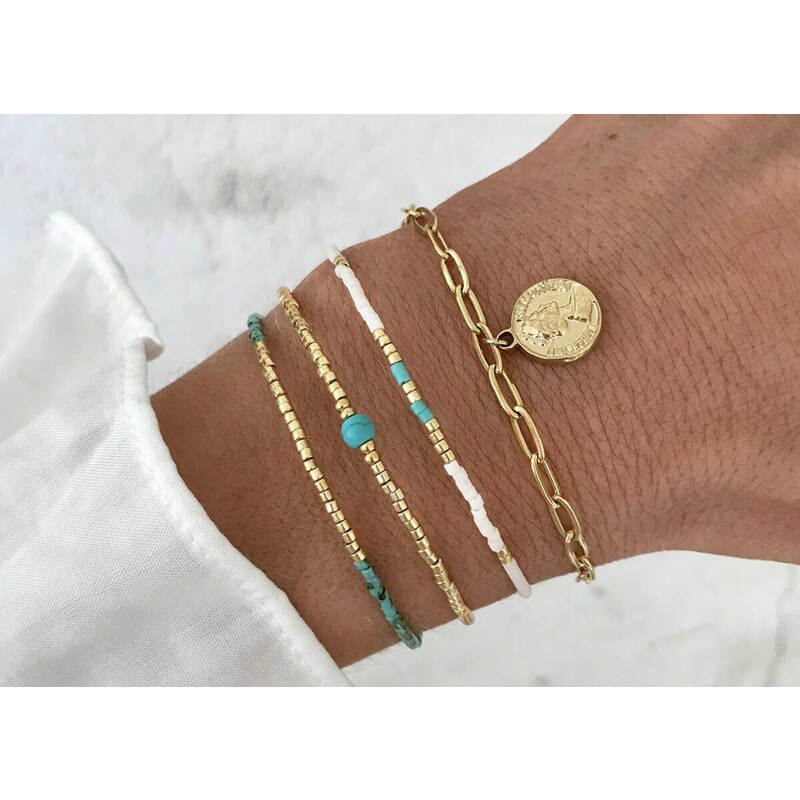 Mint15 Set náramků Turquoise Chic Gold 100405018