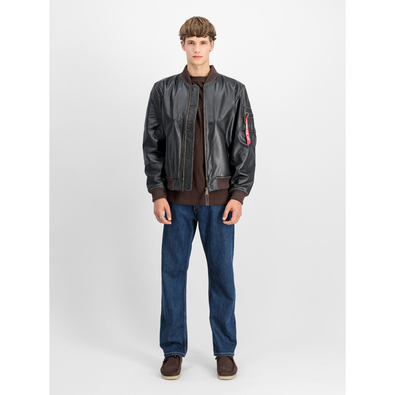 Alpha Industries Bunda MA-1 Leather LF hnědá vintage 99933321