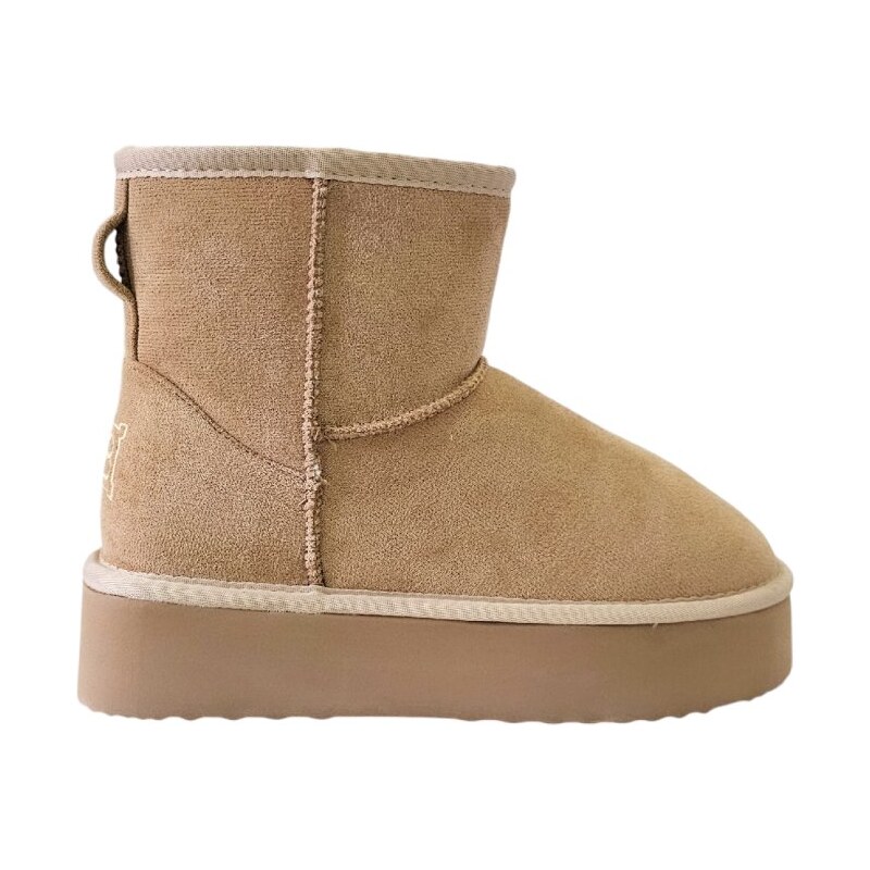 Zateplené kotníkové boty - Válenky Laura Biagiotti Micro Beige 100413555