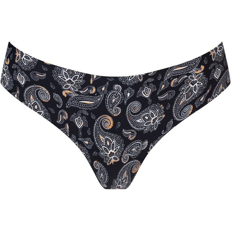 Dámské kalhotky Paisley Simple Brasil černé se vzorem - Julimex 103365109