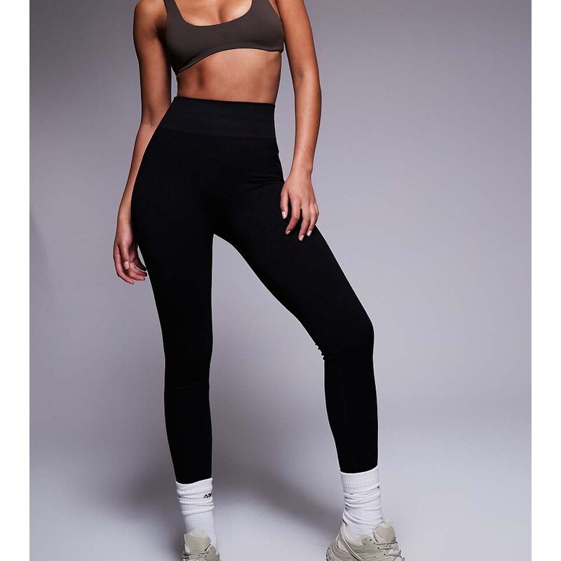 4505 Tall Icon seamless rib gym legging in black 100418903