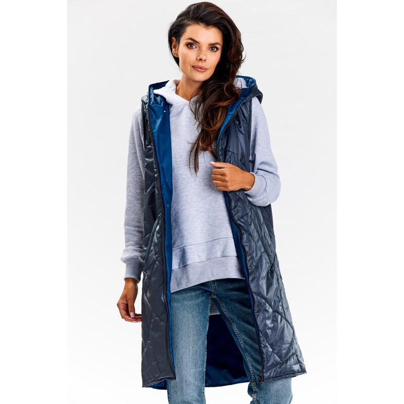 Awama Womans Vest A683 Navy Blue 108139792