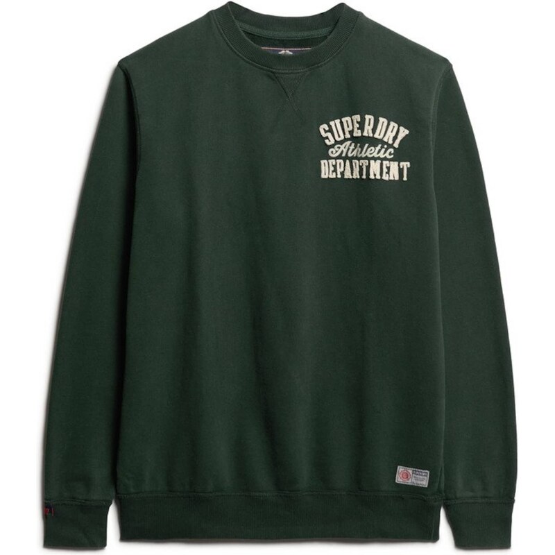 Superdry & Co Mikina VINTAGE ATHLETIC tmavě zelená / bílá