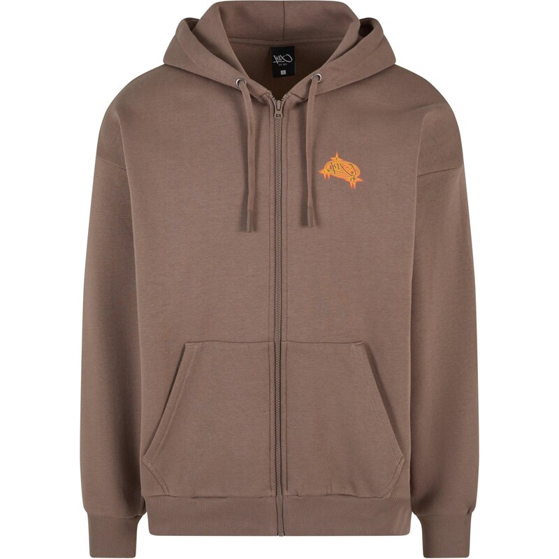 K1X Mikina tmavě hnědá / tmavě oranžová