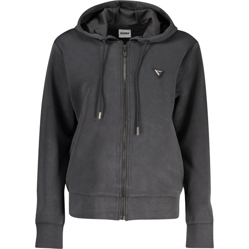 GUESS JEANS WOMENS ZIP-UP SWEATSHIRT BLACK