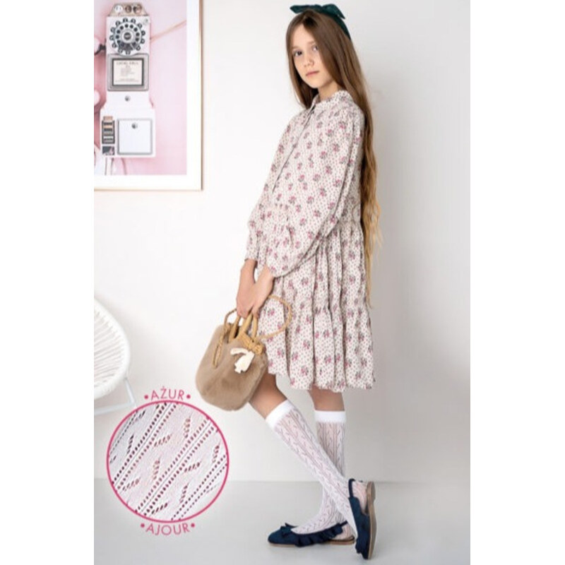 Knittex DÍVČÍ PROLAMOVANÉ PONOŽKY MABEL DR2306 114996966