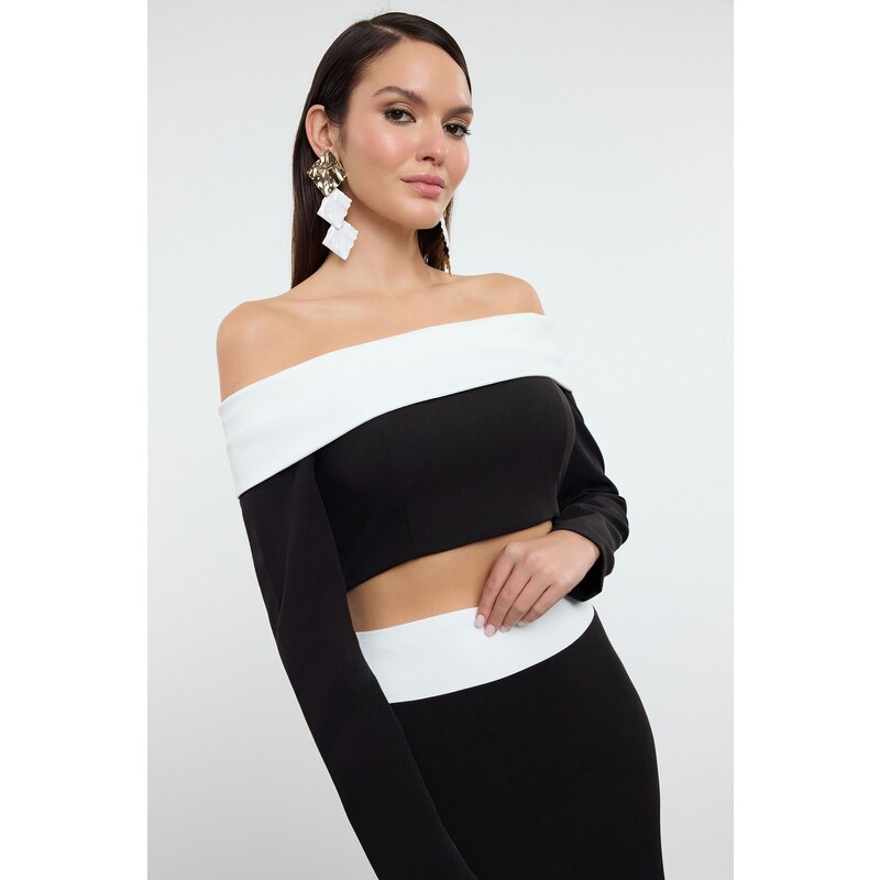 Trendyol Black and White Knitting Upper-Lower Team