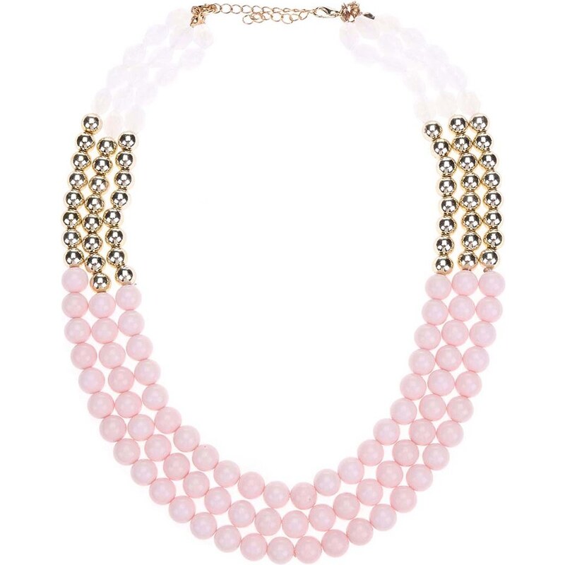 Růžový korálkový náhrdelník Madonna Alina