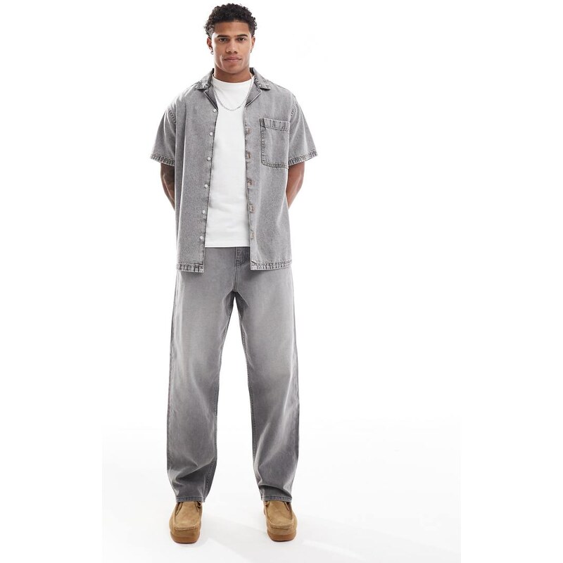 ASOS DESIGN baggy jeans in grey