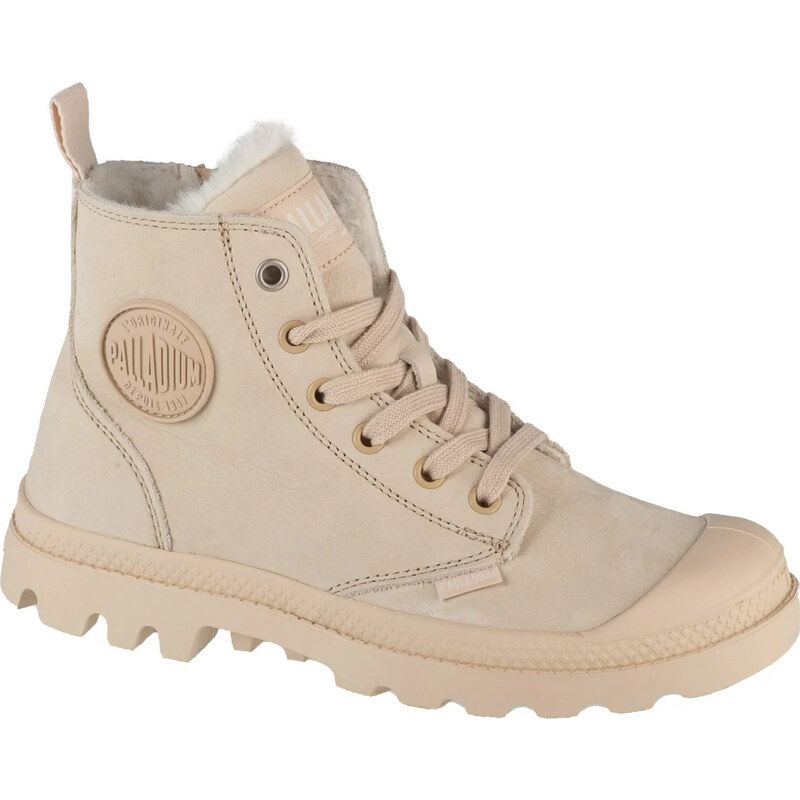Béžové zateplené kotníkové tenisky Palladium Pampa Hi Zip WL Béžová 100462332
