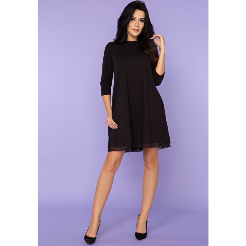 MiniMom by TESSITA Černé elegantní šaty máma a dcera s krajkou