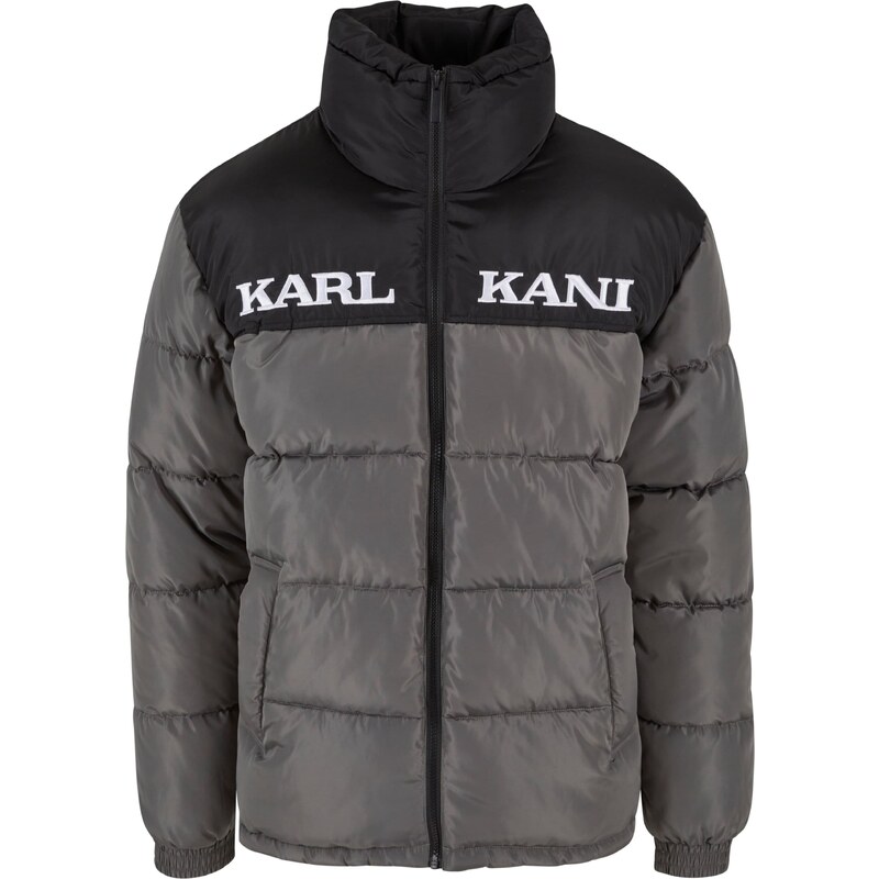 Karl Kani Zimní bunda 'Essential' tmavě šedá / černá / bílá