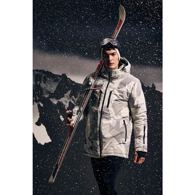 DEFACTO Fit Water Repellent Puffer Jacket Hooded Ski Suit