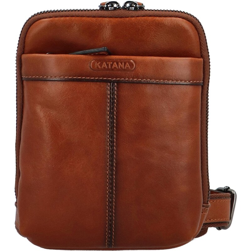 Stylová malá kožená crossbody taška Katana Svyryx, hnědá