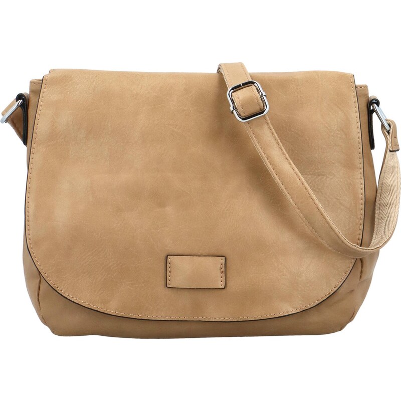 INT COMPANY Stylová dámská koženková crossbody kabelka Jacinda, khaki 113545175