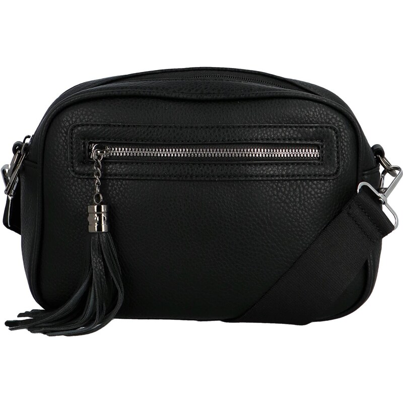 Sara Moda Stylová dámská koženková crossbody kabelka Venantie, černá 112342305