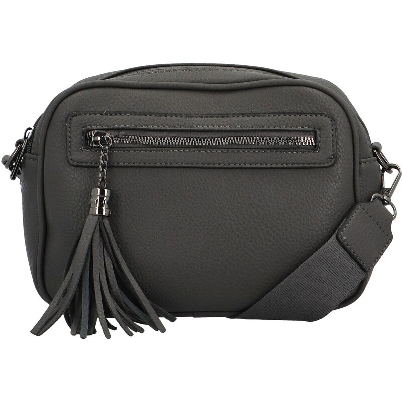 Sara Moda Stylová dámská koženková crossbody kabelka Venantie, tmavě 110583727