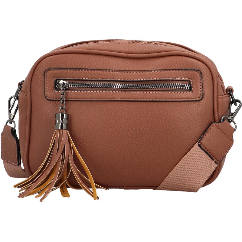 Sara Moda Stylová dámská koženková crossbody kabelka Venantie, tmavě 113286290