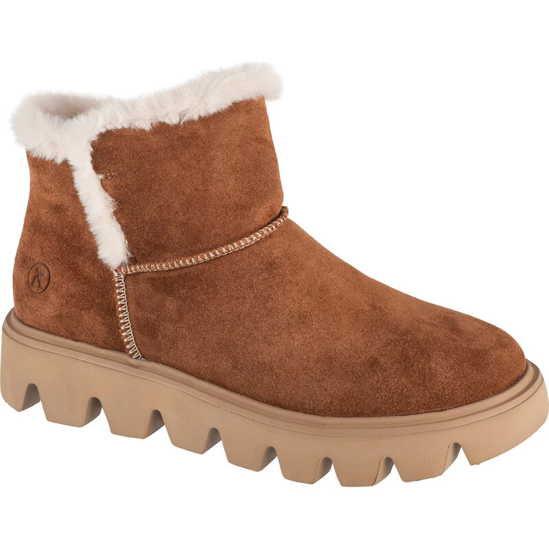 Hnědé dámské kožené kotníkové boty Rieker Booties Hnědá