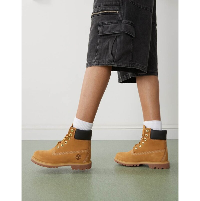 Timberland premium 6 inch boots in wheat nubuck-Brown 100500956