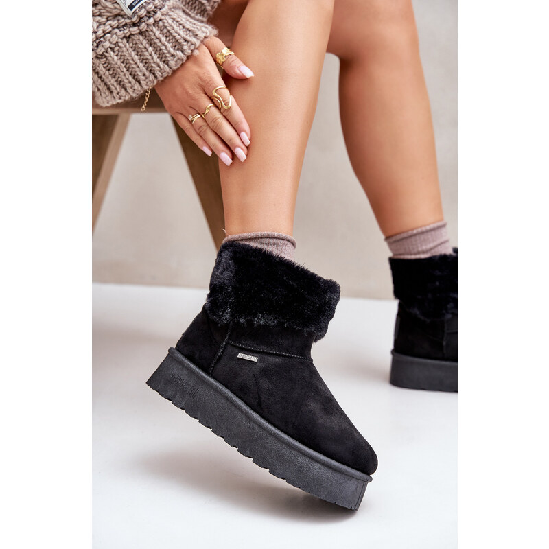 BIG STAR SHOES Sněhule Na Platformě S Kožešinou Big Star Černé