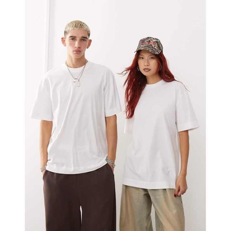 COLLUSION Unisex white t-shirt