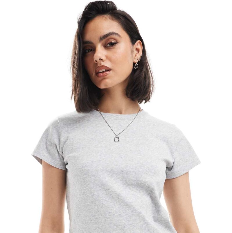 Cotton On fitted 90s baby tee grey 100509877