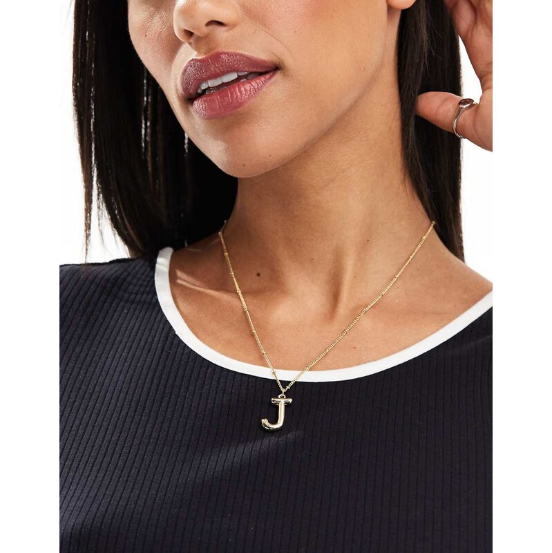 Pieces bubble initial J necklace in gold 115718581