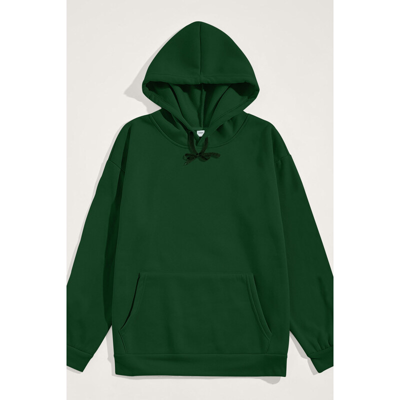 Mikina s Kapucí, Barva Zelená, s Potiskem Regular Hoodie
