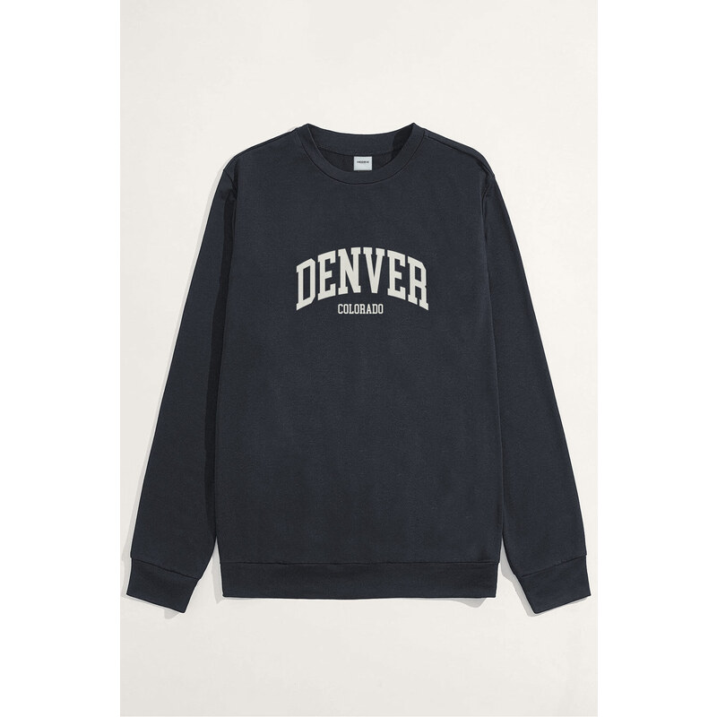 Mikina, Barva Železitě Šedá, s Potiskem Denver Colorado