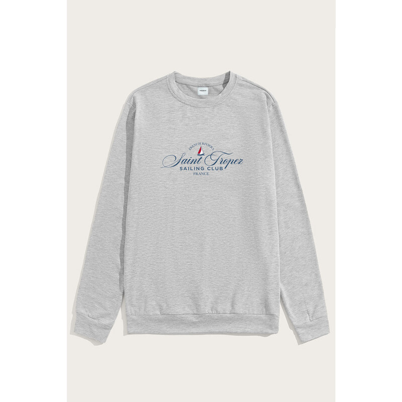 Mikina, Barva Šedá, s Potiskem Saint Tropez Sailing Club