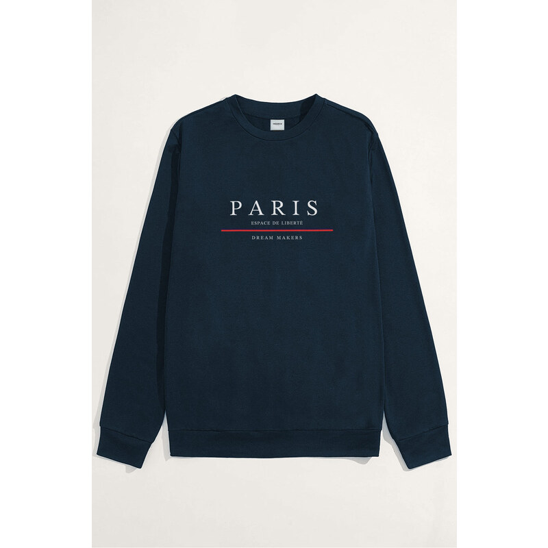 Mikina, Barva Modrá, s Potiskem Paris Dream Makers