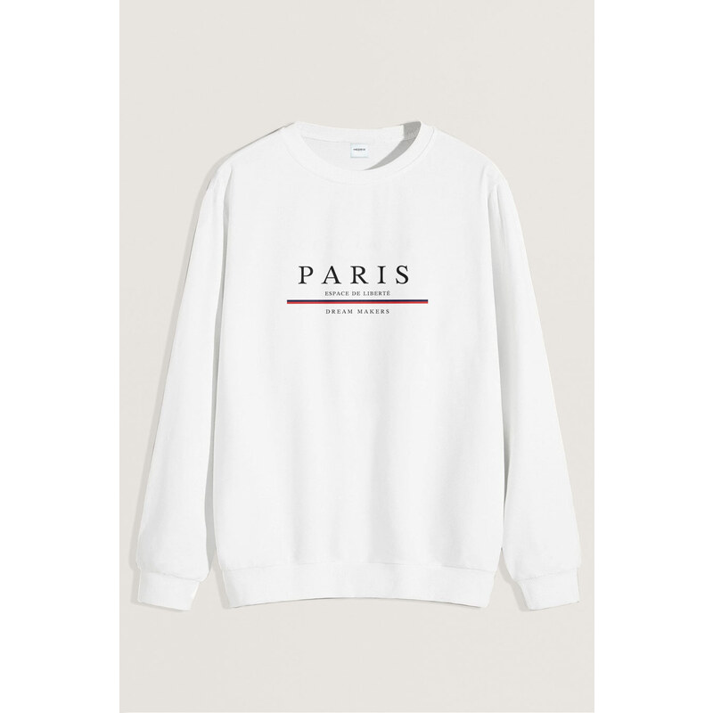 Mikina, Barva Bílá, s Potiskem Paris Dream Makers