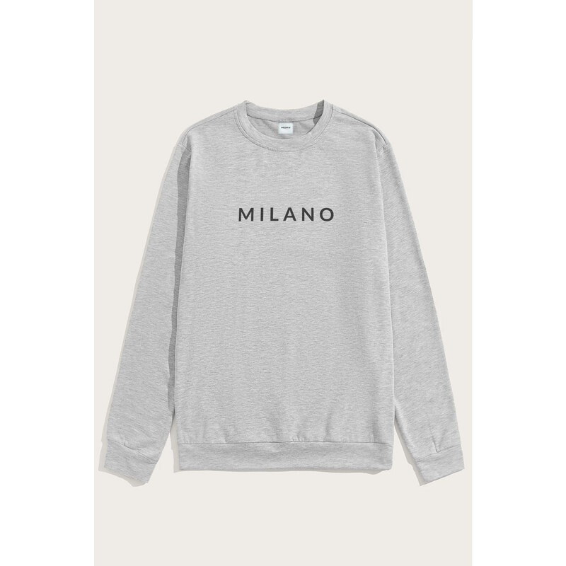 Mikina, Barva Šedá, s Potiskem Milano Grey
