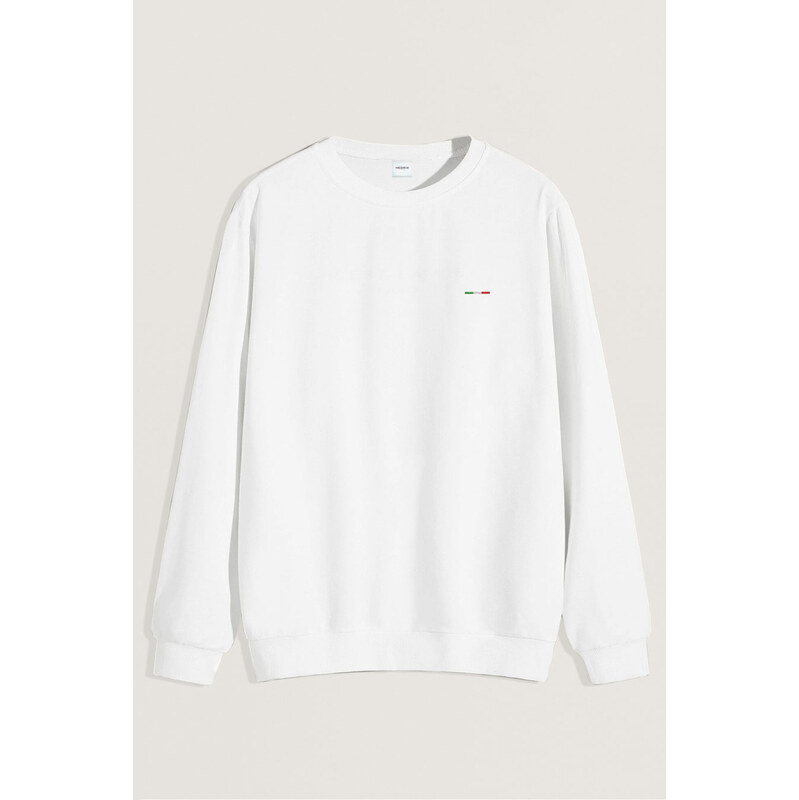 Mikina, Barva Bílá, s Potiskem Italian Stripe