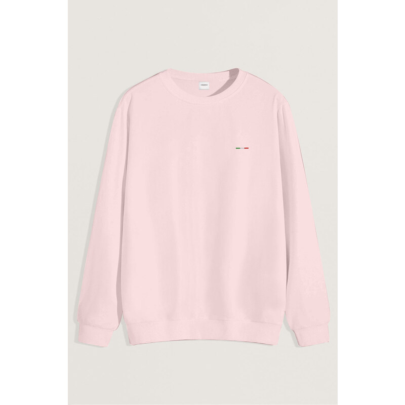 Mikina, Barva Růžová, s Potiskem Italian Stripe