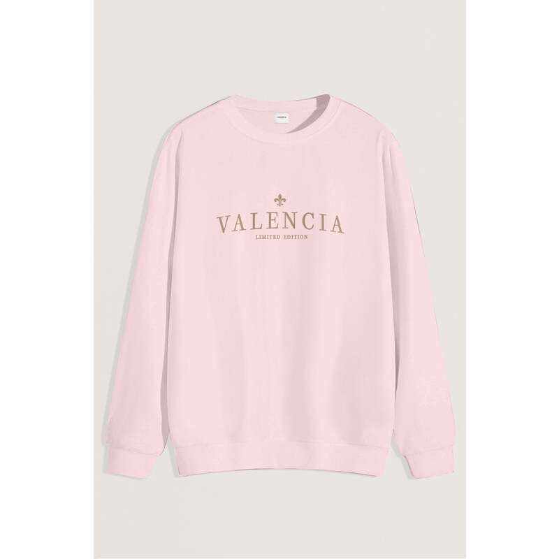 Mikina, Barva Růžová, s Potiskem Valencia Limited