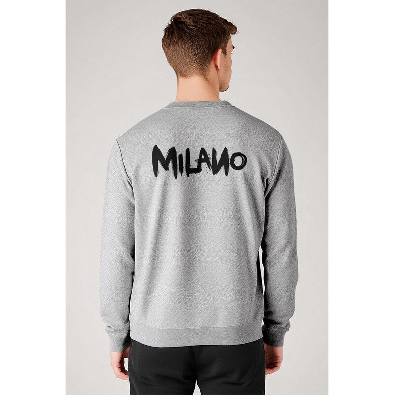 Mikina, Barva Šedá, s Potiskem Milano