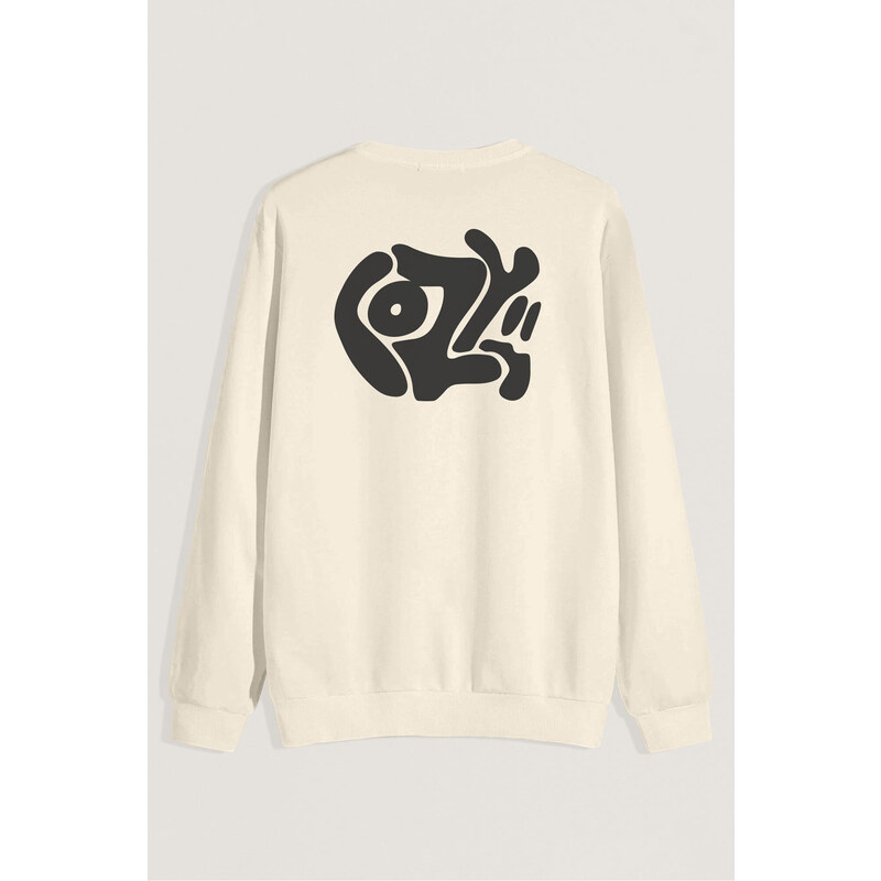 Mikina, Barva Ekru, s Potiskem Cozy