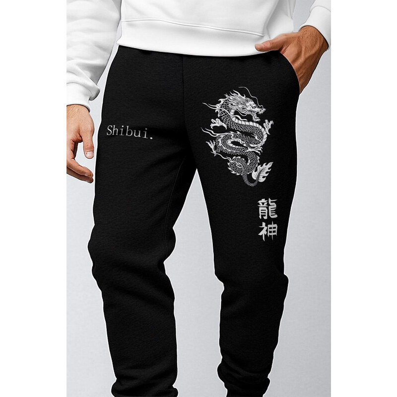 Tepláky Jogger , Barva Černá, s Potiskem Osaka