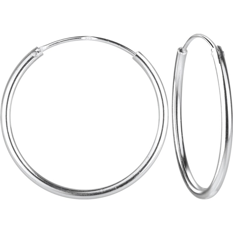 SYLVIENE Stříbrné náušnice kruhy 18 mm 53175456