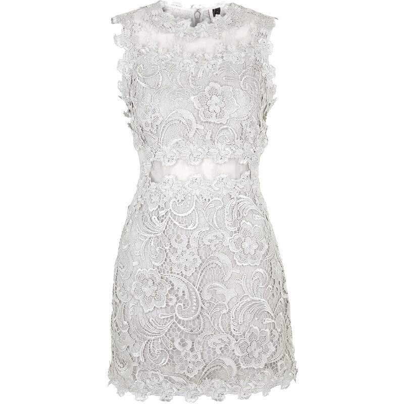 Topshop Structured Lace Bodycon Dress