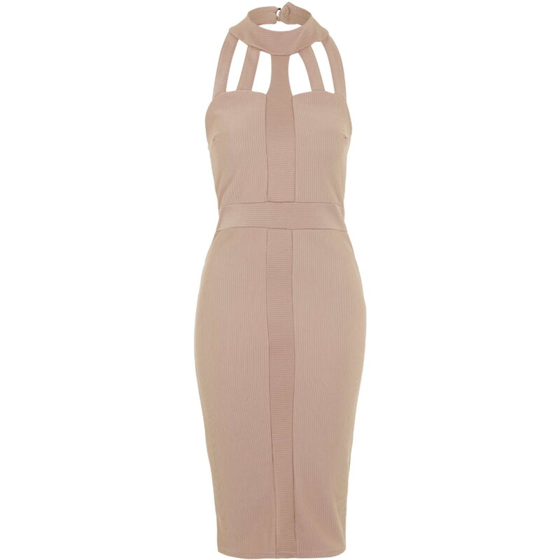 Topshop **Ribbed Cut-Out Bodycon Dress by Rare