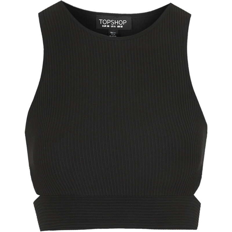 Topshop Ribbed Cut-Out Crop Top