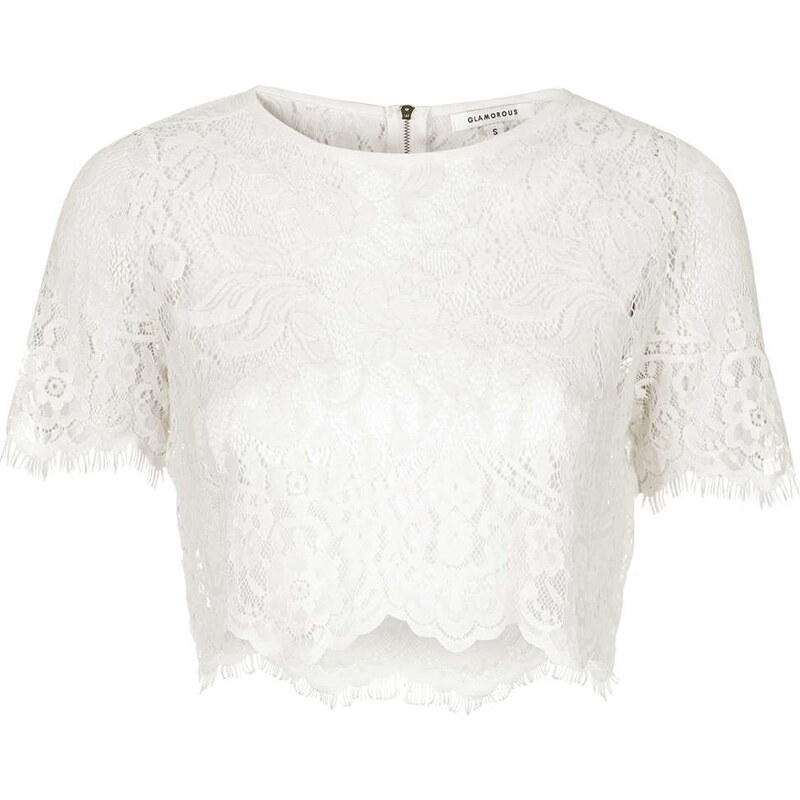 Topshop **Sheer Lace Crop Top by Glamorous