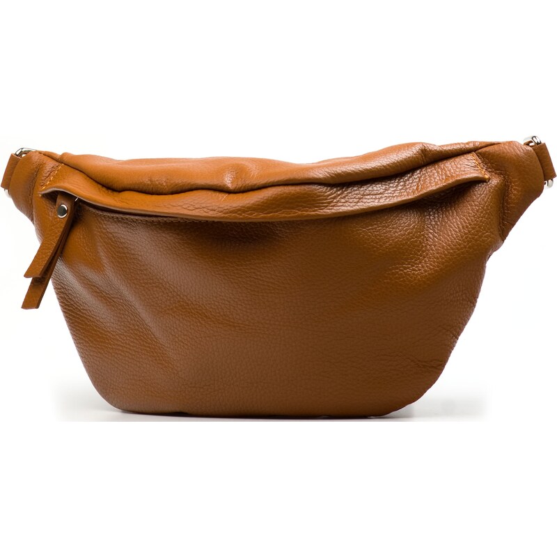Blaire Kožená crossbody ledvinka Dorian koňakově hnědá