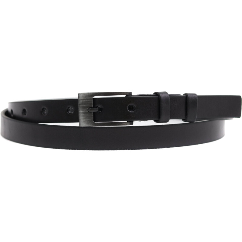 Dámský úzký kožený opasek Black Hand 069-98 černý