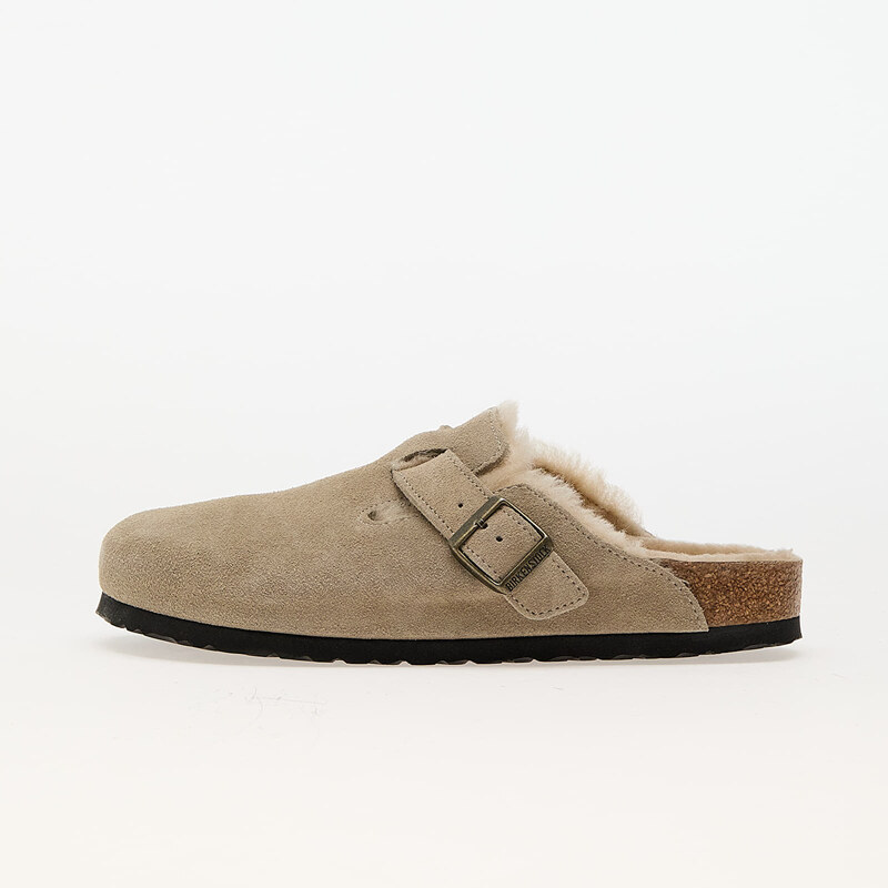Birkenstock Boston Shearling Suede Leather/Fur Taupe 41