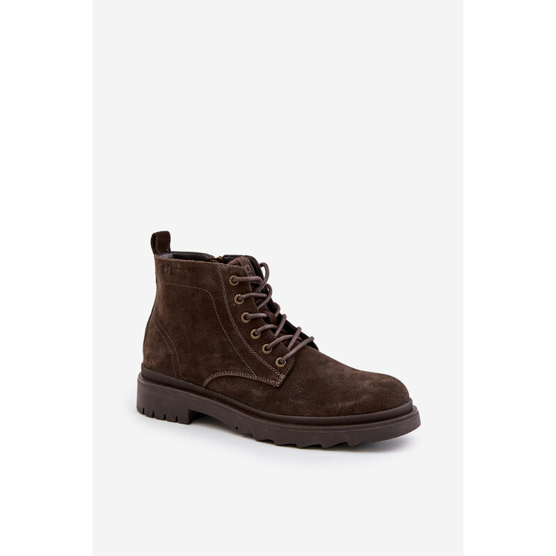 BIG STAR SHOES Semišové Zateplené Pánské Kotníkové Boty na Zip